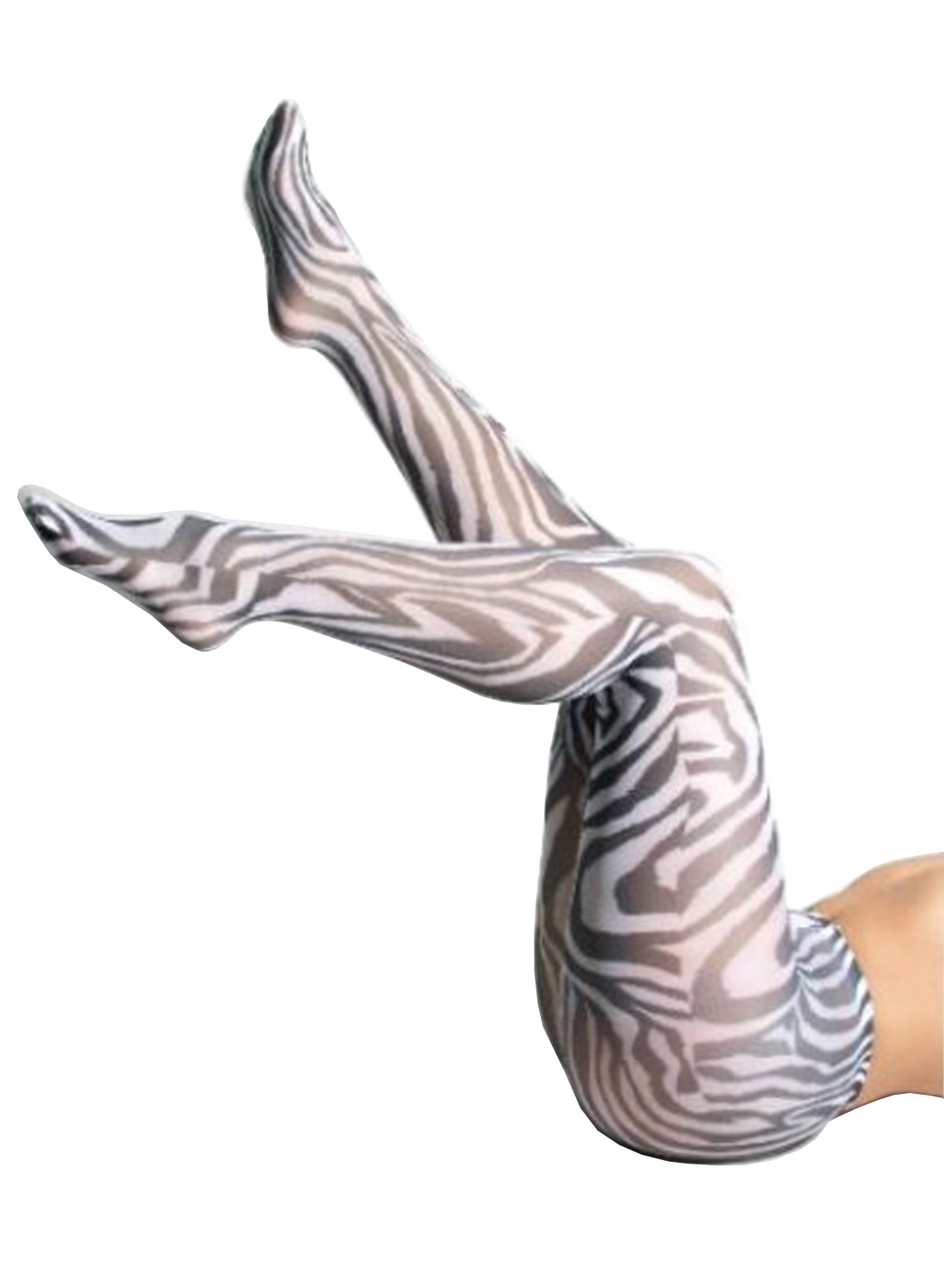Zebra Printed Tights White