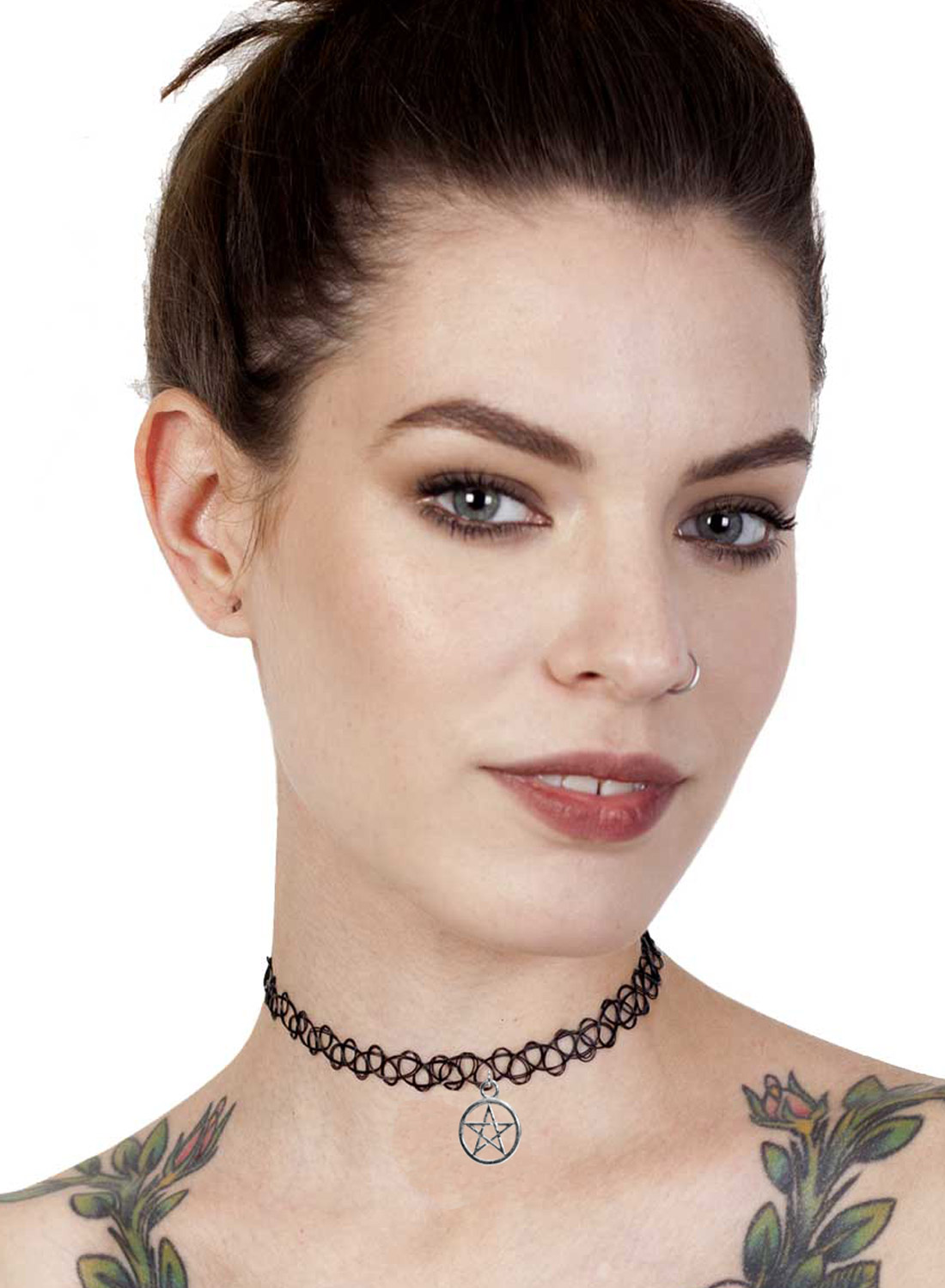Silver Penta Tattoo Choker